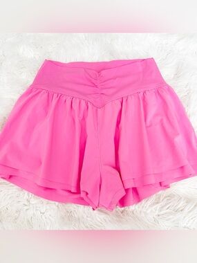 aerie Bright Pink Ruffled Skort Shorts